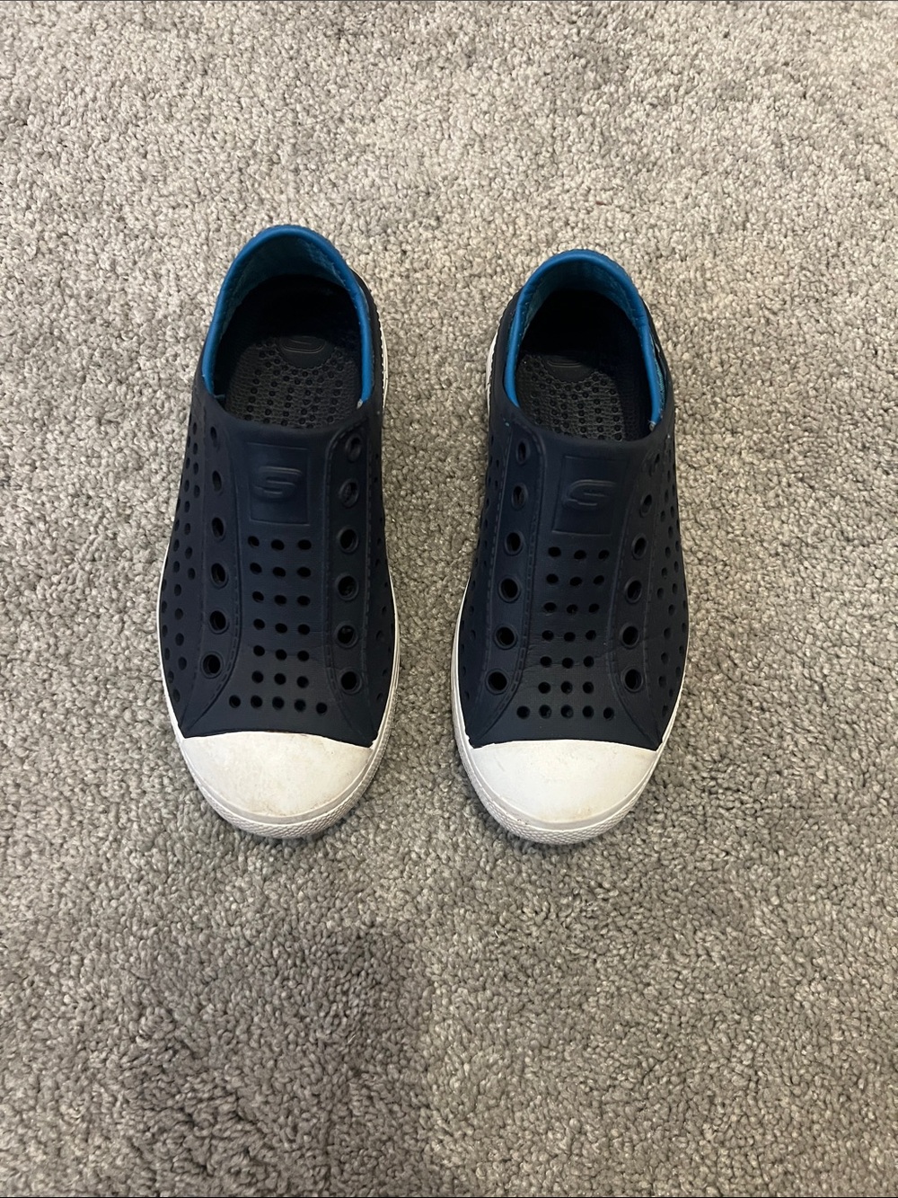 Skechers Navy and White Slip-On Kids Water Shoes